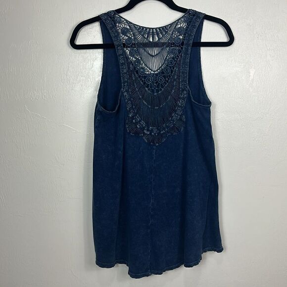 Anthropologie ERI + ALI Pure Cotton Crochet Detail Back Chantel Tank Size S - Picture 5 of 10